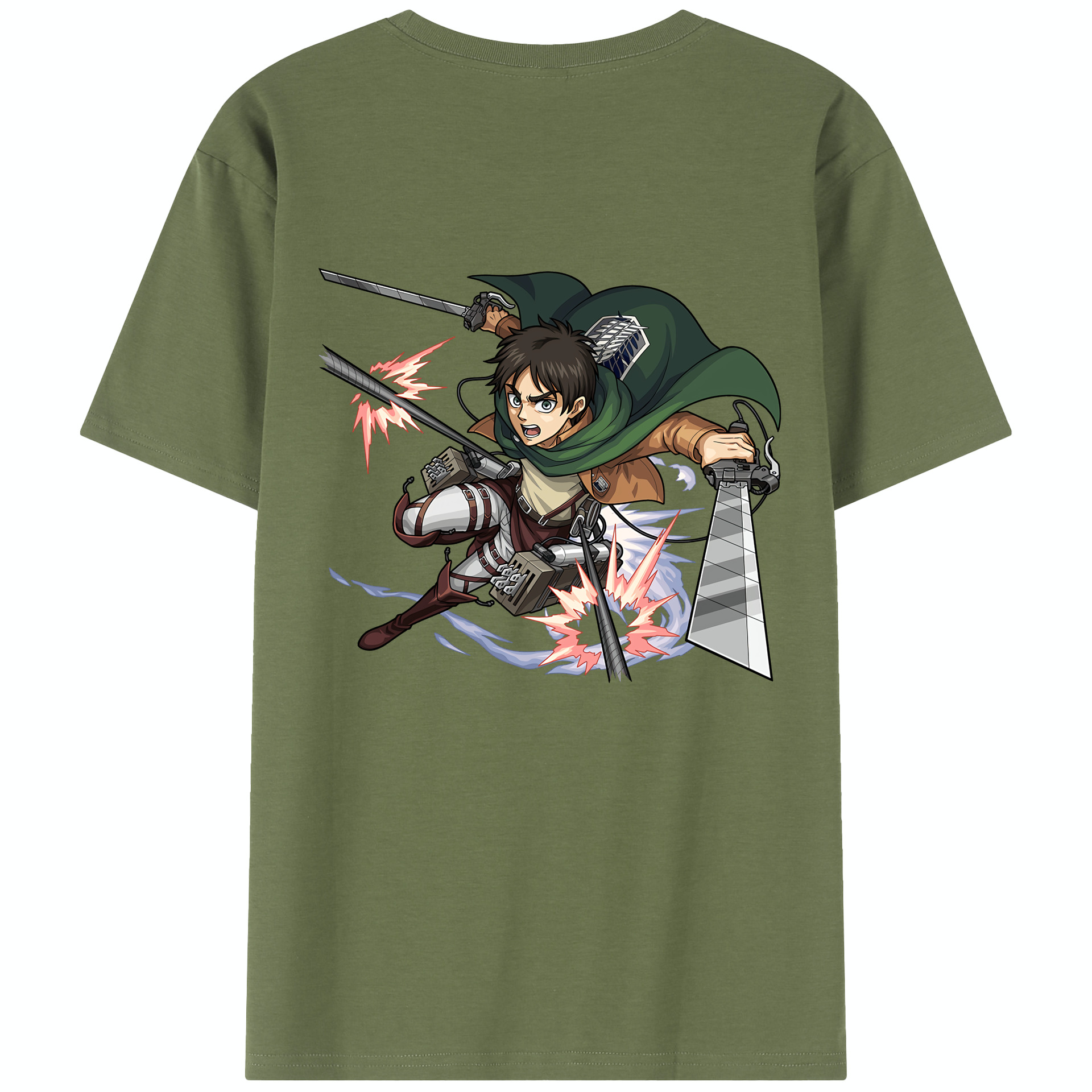 （画像用） 進撃の巨人 エレン･イェーガー Attack on Titan Eren Jäger 綿100％半袖Tシャツ（背面プリント）